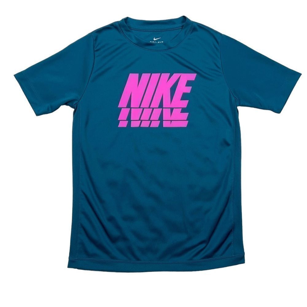Nike Dri-Fit Boys Trophy Training Logo‎ T-Shirt Midnight Turquoise Size Large